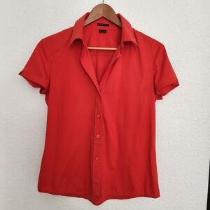 THEORY WOMEN'S BUTTON-UP RED SHIRT